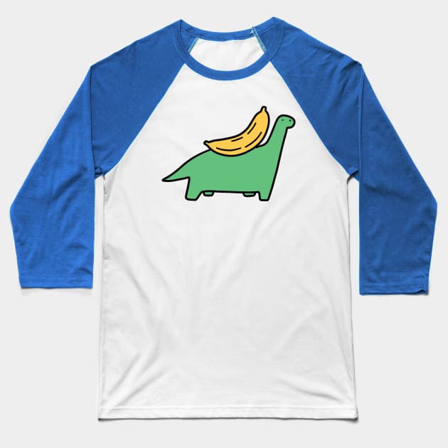 Banana Long Neck Dino Baseball T-Shirt by saradaboru